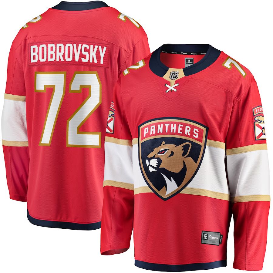 Men Florida Panthers #72 Sergei Bobrovsky Fanatics Branded Red Breakaway Player NHL Jersey